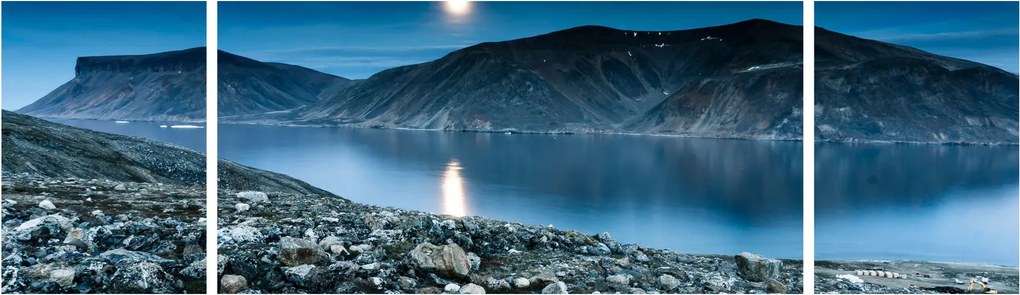 Obraz nocnego krajobrazu, Islandia (170x50 cm)