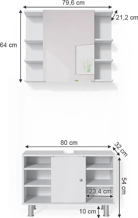 Zestaw mebli łazienkowych biały 60x32x54 fynn