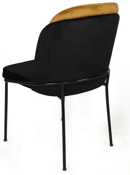Zestaw krzeseł do jadalni Dore Mustard and Black, 4 szt., 4 szt.