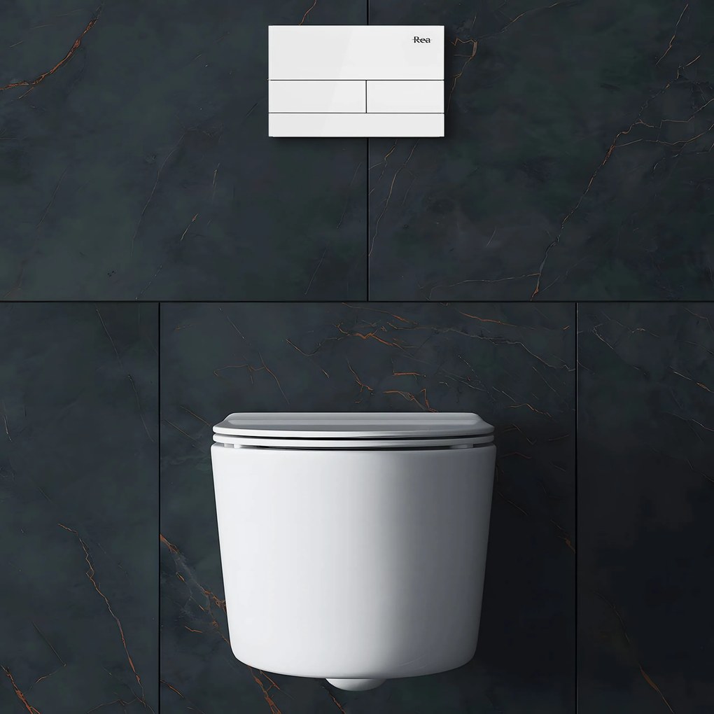 Stelaż zestaw podtynkowy K011A-Q do mis WC z przyciskiem T Białe Szkło