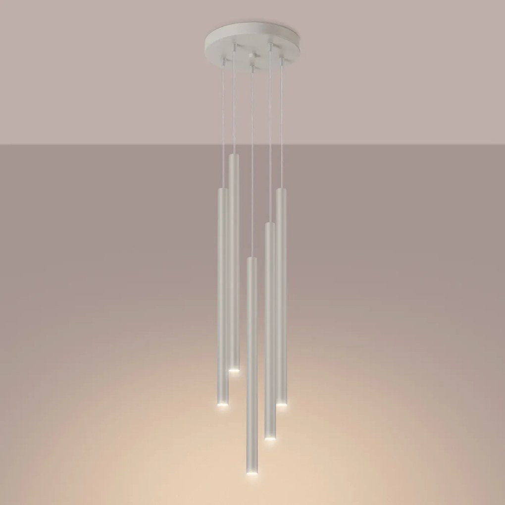 Lampa wisząca PASTELO 5P beżowa SOLLUX LIGHTING