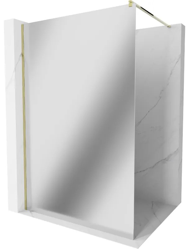 Mexen Kioto ścianka prysznicowa Walk-in 140 x 200 cm, lustro 8 mm, złota - 800-140-101-50-50