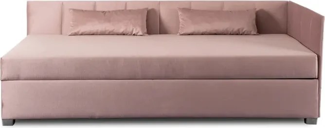 Łóżko Tapczan Młodzieżowe KARO 2 90x200 cm Narożne Różowe