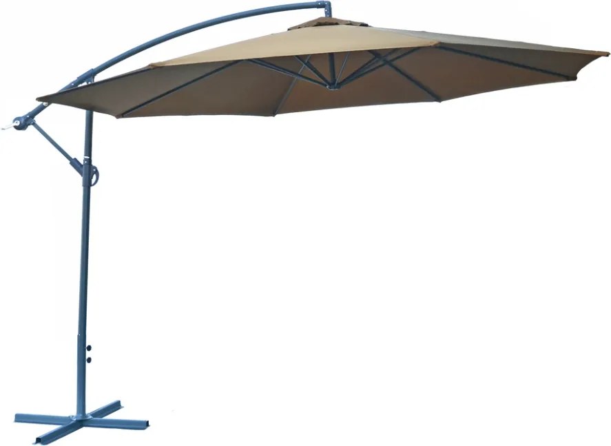 Parasol metal ø 350 cm - brązowy