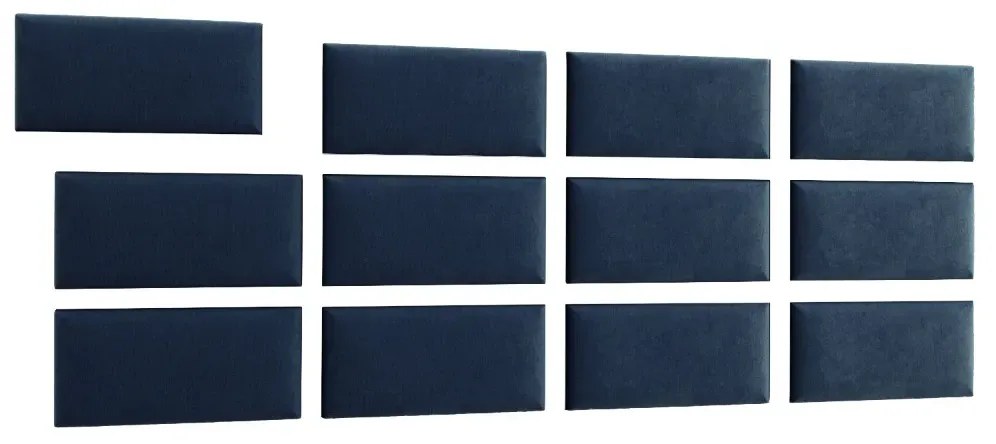 Zestaw 12 paneli tapicerowanych QUADRATTA 240x90 granatowy ELTAP