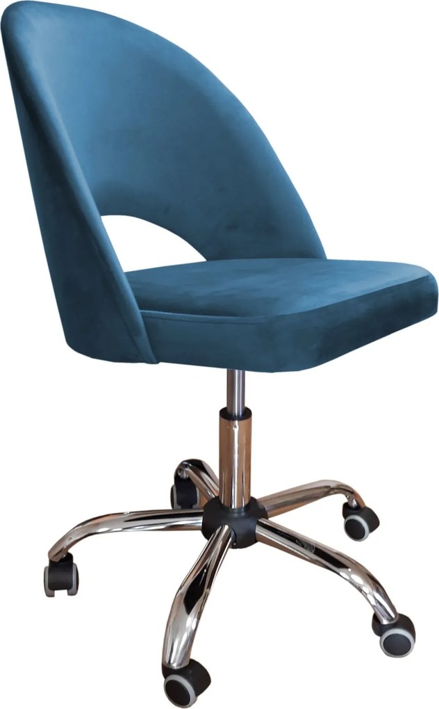 Fotel obrotowy POLO tkanina Welur krzesło biurowe ergonomiczne do biurka : Kolor Stelaża - Chrom, Kolor tkaniny - VELVET - MG33, Typ siedziska - Siedzisko obrotowe 360°, Typ tkaniny - Velvet