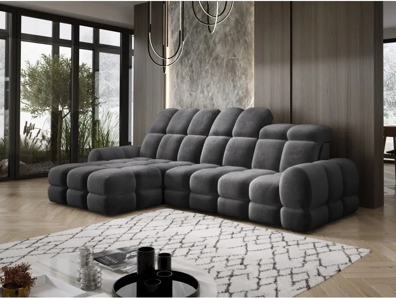 Narożnik TOLLO MINI S Lewostronny Elektryczna regulacja Salvador 15 kolor Antracytowy WERSAL