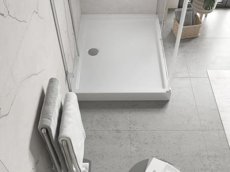 Mexen Flow+ brodzik prostokątny 100 x 70 cm, biały połysk - 46R107010H