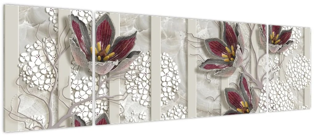 Obraz - Kwiaty dekoracyjne (170x50 cm)