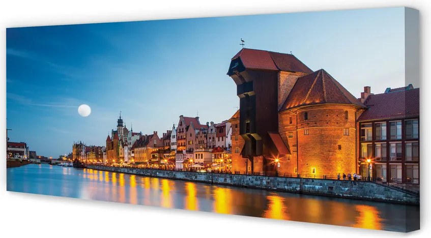 Zdjęcie na płótnie Noc nad Motławą i Starym Miastem