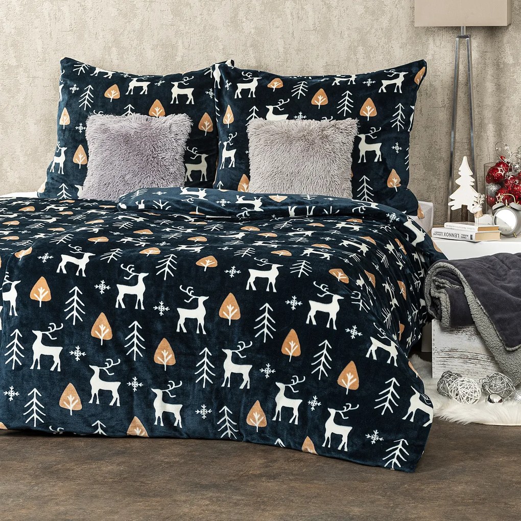 4Home pościel mikroflanela Nordic Deer, 140 x 220 cm, 70 x 90 cm