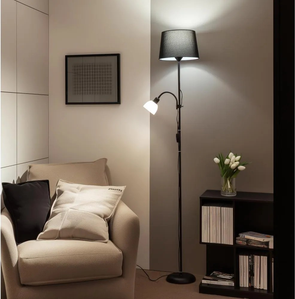 Brilagi - Lampa podłogowa CERIA 2 w 1 1xE27/100W/230V + 1xE14/25W czarna