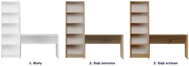 Komplet mebli do biura biurko + regał dąb artisan E0-M87