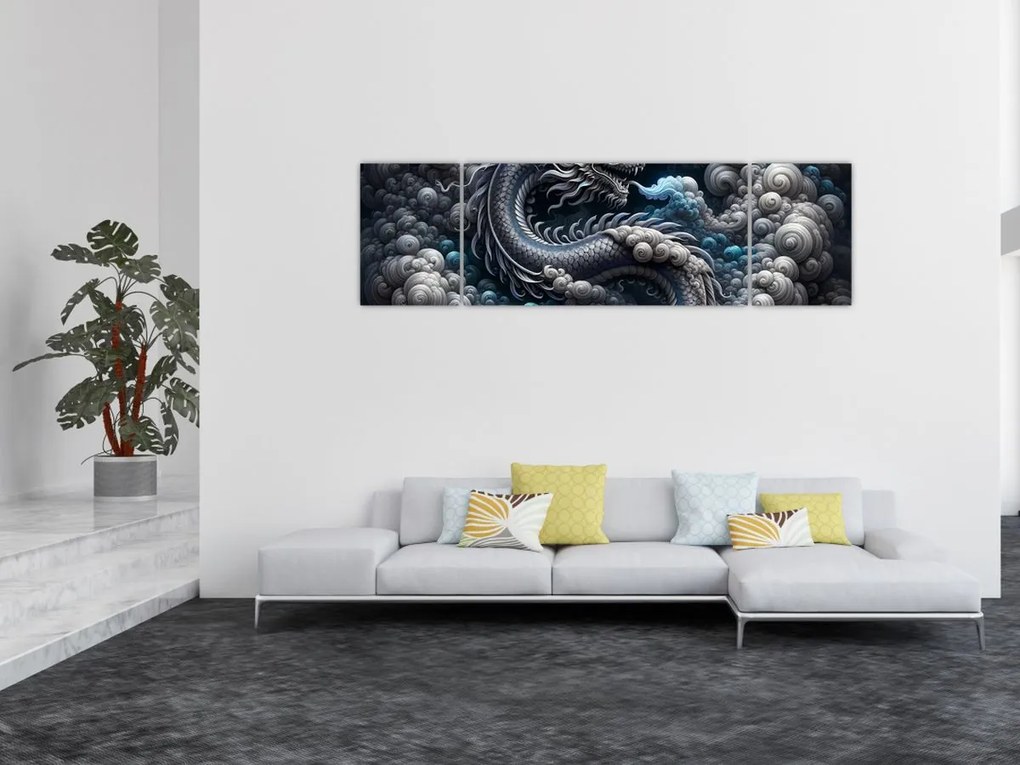 Obraz – Smok w dymie (170x50 cm)