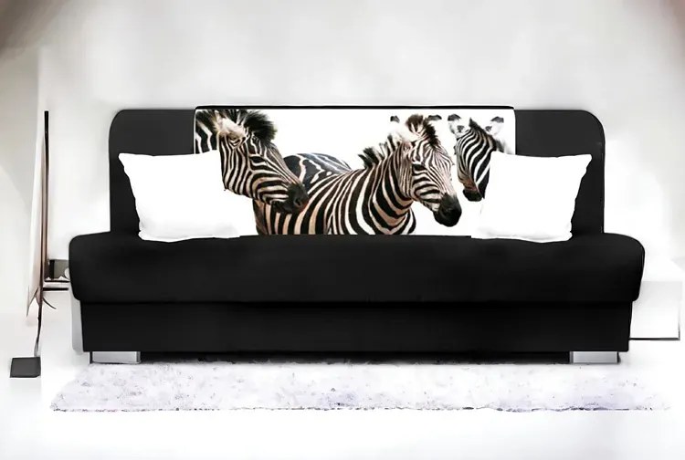 Czarno-biała wersalka z funkcją spania zebra - Piovia 12X