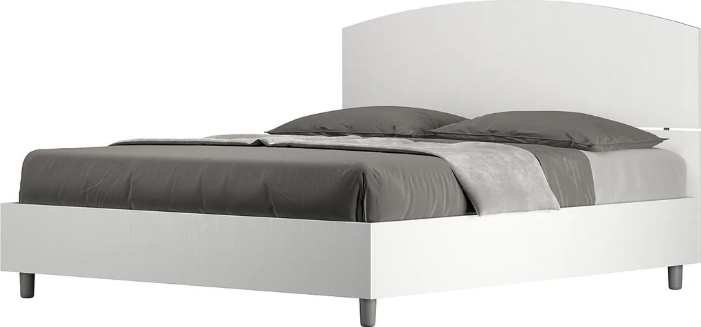 Łóżko wyposażone w stelaż z listwami 160x200 Frassino biała Dora