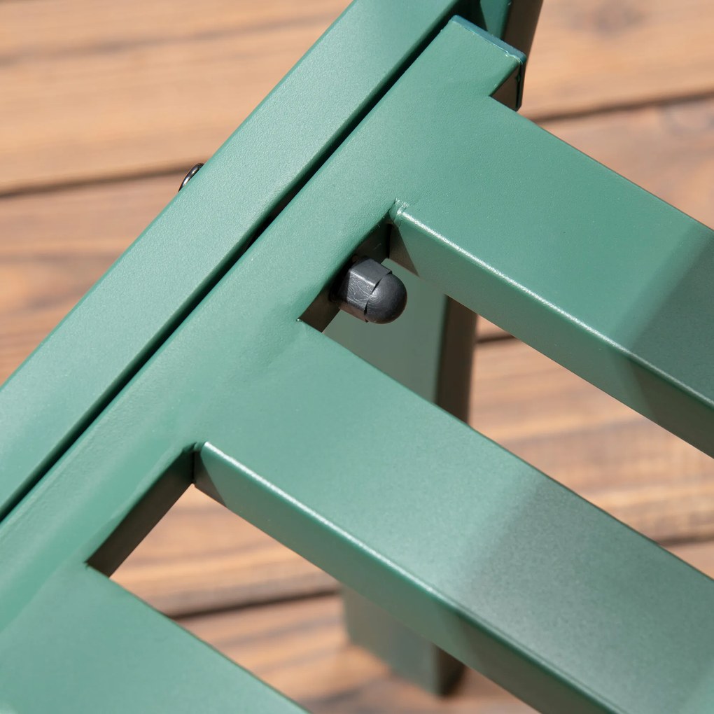 Outsunny Ławka Ogrodowa z Metalu dla 2 Osób, Odporna na Warunki Atmosferyczne, 127 cm x 63 cm x 83 cm, Zielona