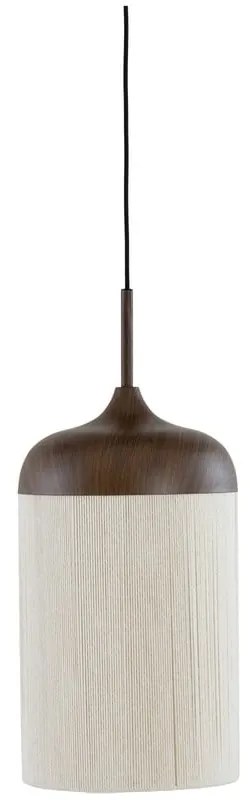 Ciemnobrązowa lampa wisząca z tekstylnym kloszem ø 22 cm Dania – Light &amp; Living