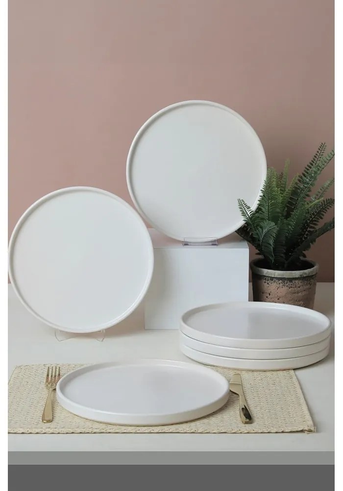 Białe ceramiczne talerze zestaw 6 szt. ø 27 cm – Hermia