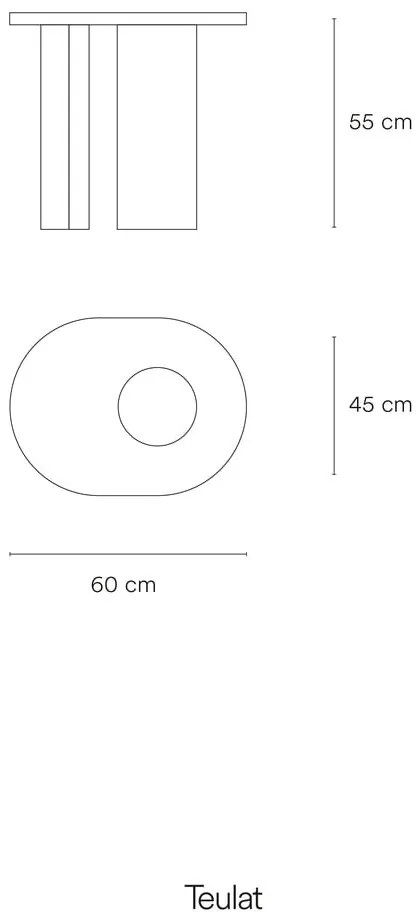 Stolik w dekorze jesionu 60x45 cm Nori – Teulat