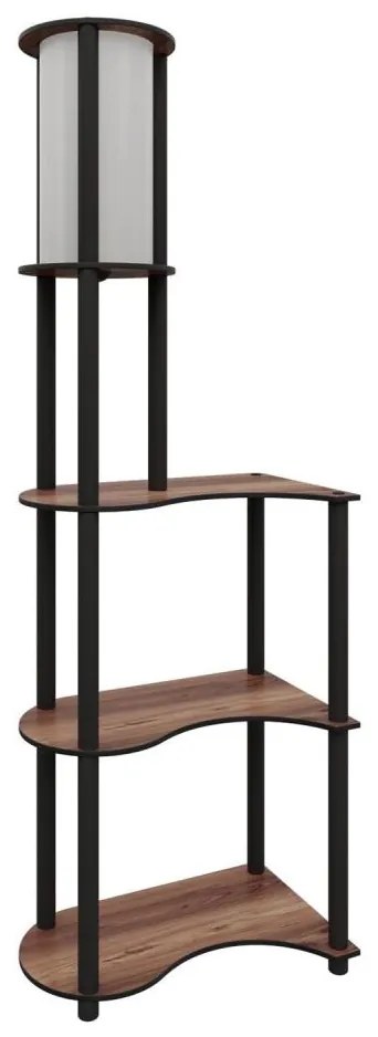 Lampa podłogowa z półeczkami 1xE27/40W/230V 140 cm czarny/brązowy