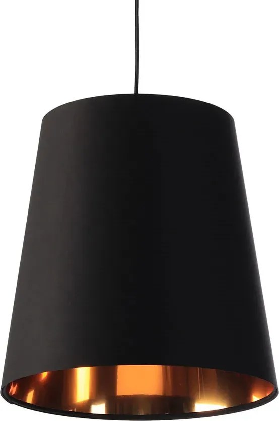 Czarna lampa wisząca nad stół z abażurem rose gold - 8X S404 W0-W71