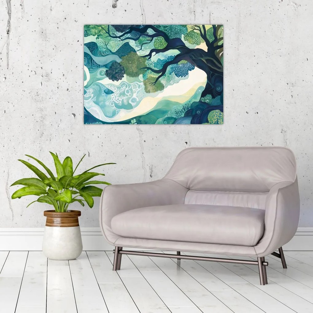 Obraz – Zielona korona drzewa życia (70x50 cm)