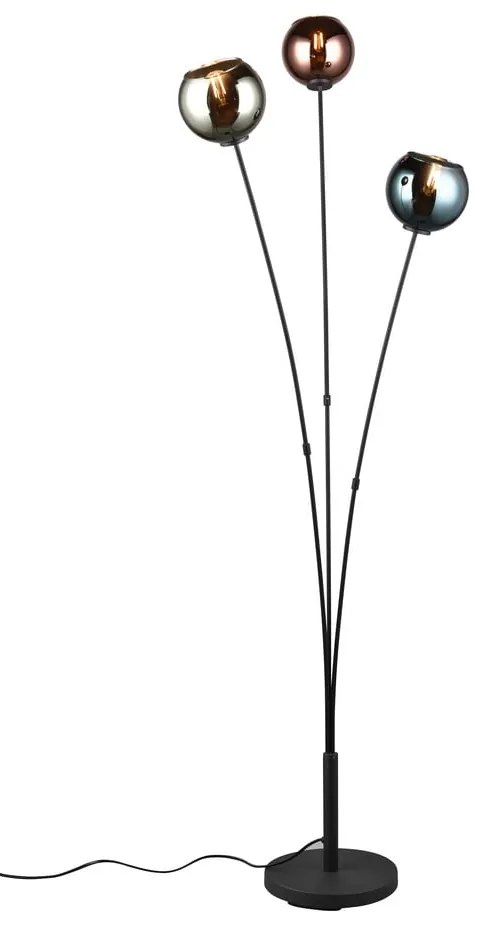 Lampa stojąca w kolorze czarni z połyskiem (wys. 150 cm) Sheldon – Trio