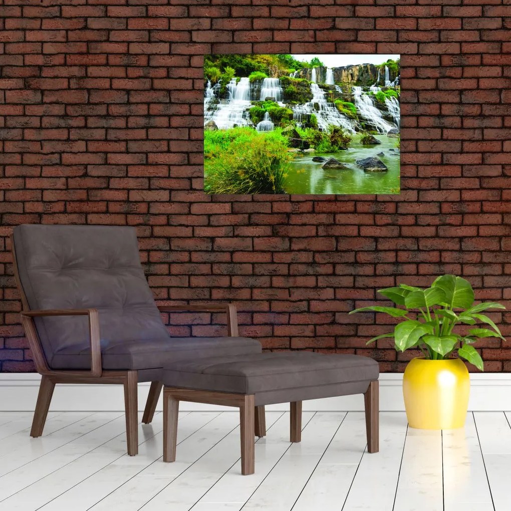 Obraz na szkle - wodospady (70x50 cm)