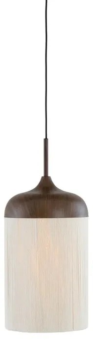 Ciemnobrązowa lampa wisząca z tekstylnym kloszem ø 16 cm Dania – Light &amp; Living