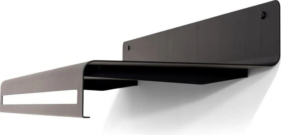 Czarny metalowy wieszak ścienny z półką 60 cm Sway – Spinder Design