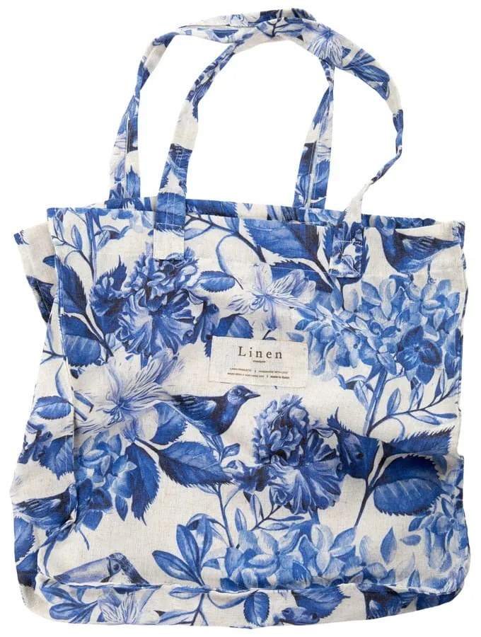 Torba tekstylna Really Nice Things Blue Flowers, szer. 44 cm