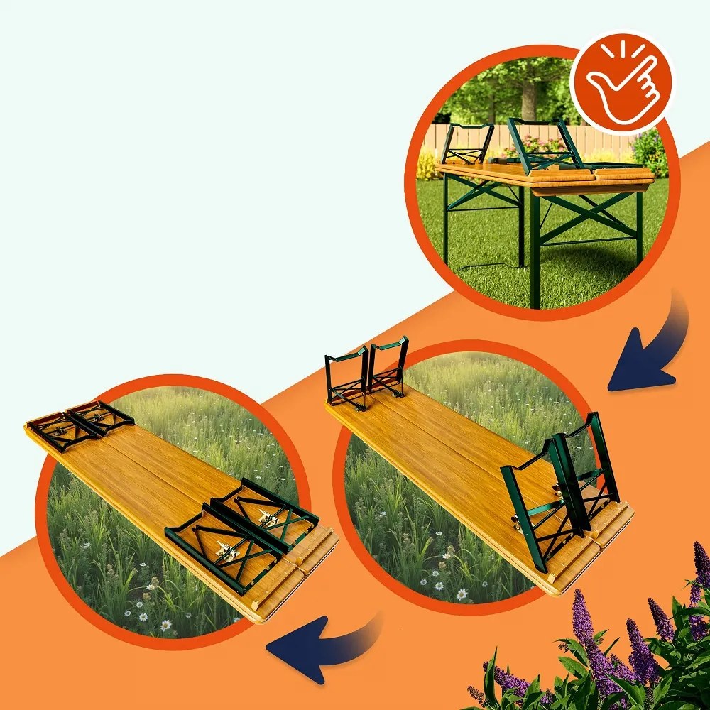 Zestaw piwny KLASIK, 170cm, naturalny brąz Casaria