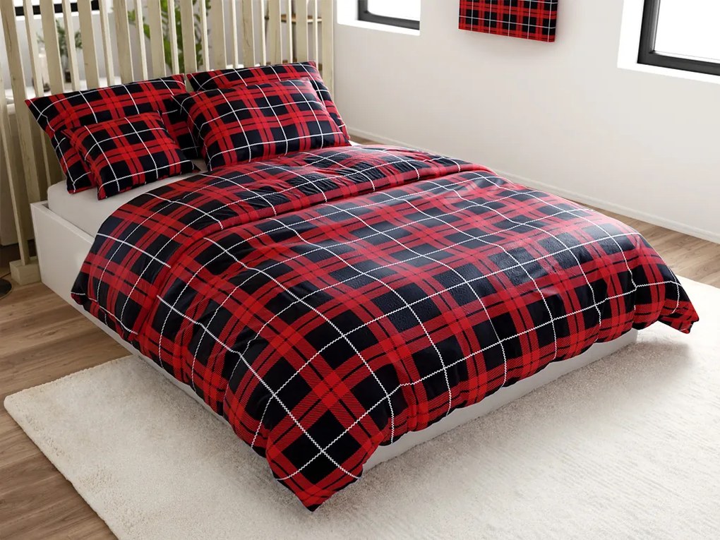 PrzytulneMieszkanie.pl PrzytulneMieszkanie.pl Pościel z mikropluszu ALBURY czerwona Rozmiar pościeli: 70 x 90 cm | 140 x 200 cm