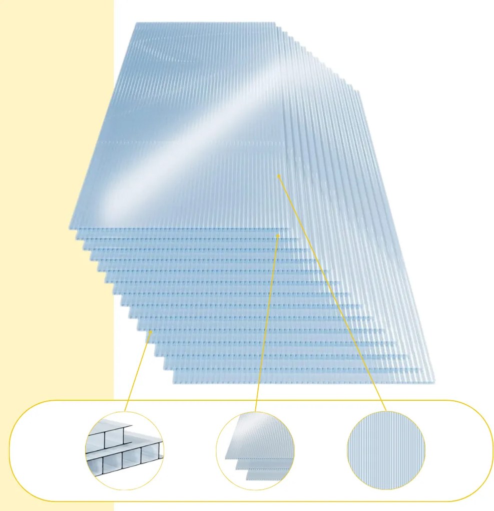 Poliwęglan komorowy MARK 4mm, 60,5x121x0,4cm, 14 szt., przezroczysta Jurhan