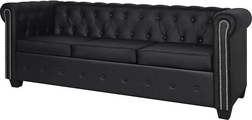 3-osobowa czarna sofa w stylu W1-N77
