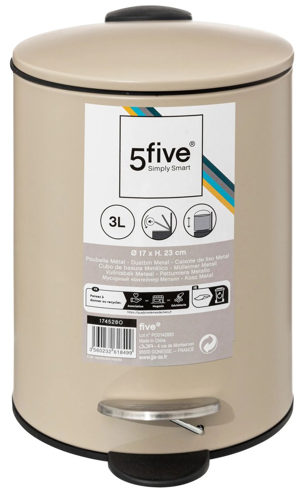 Kosz na śmieci do łazienki, mały, 3 l