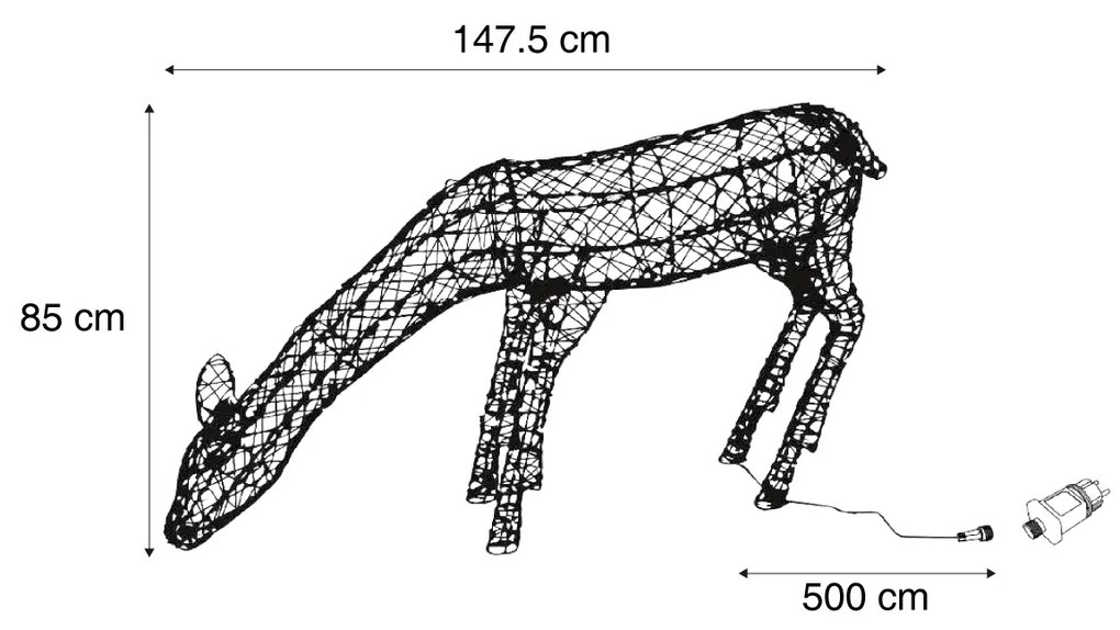 Zewnetrzna Lampa podłogowa Brązowy Rattan Renifer z LED IP44 - Flossie Oswietlenie zewnetrzne