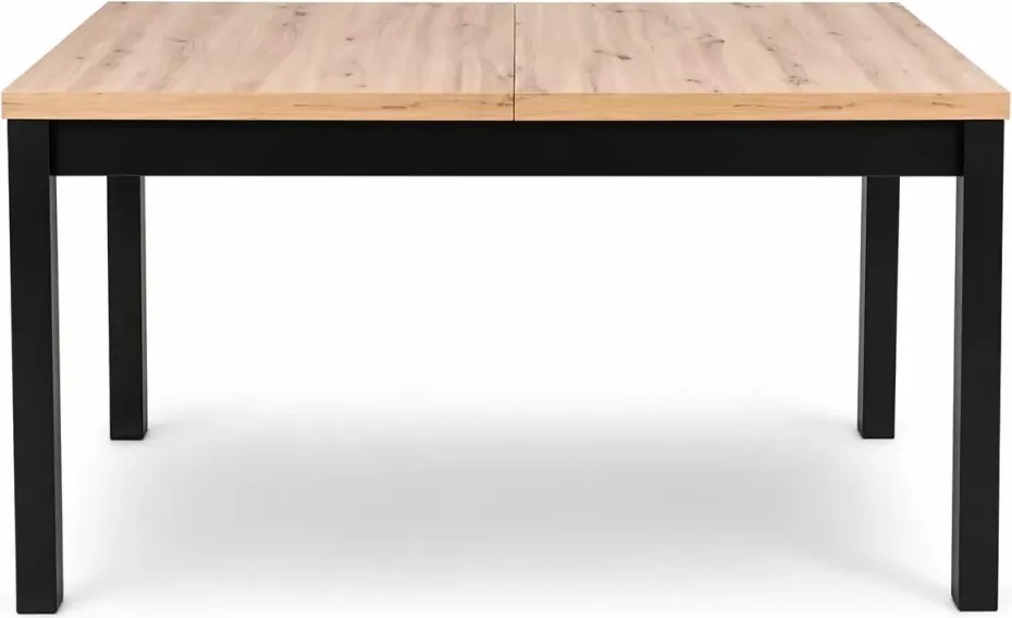 Elegancki rozkładany stół Dritto 160-230x80 do jadalni z płyty laminowanej w kolorze dąb artisan / czarny