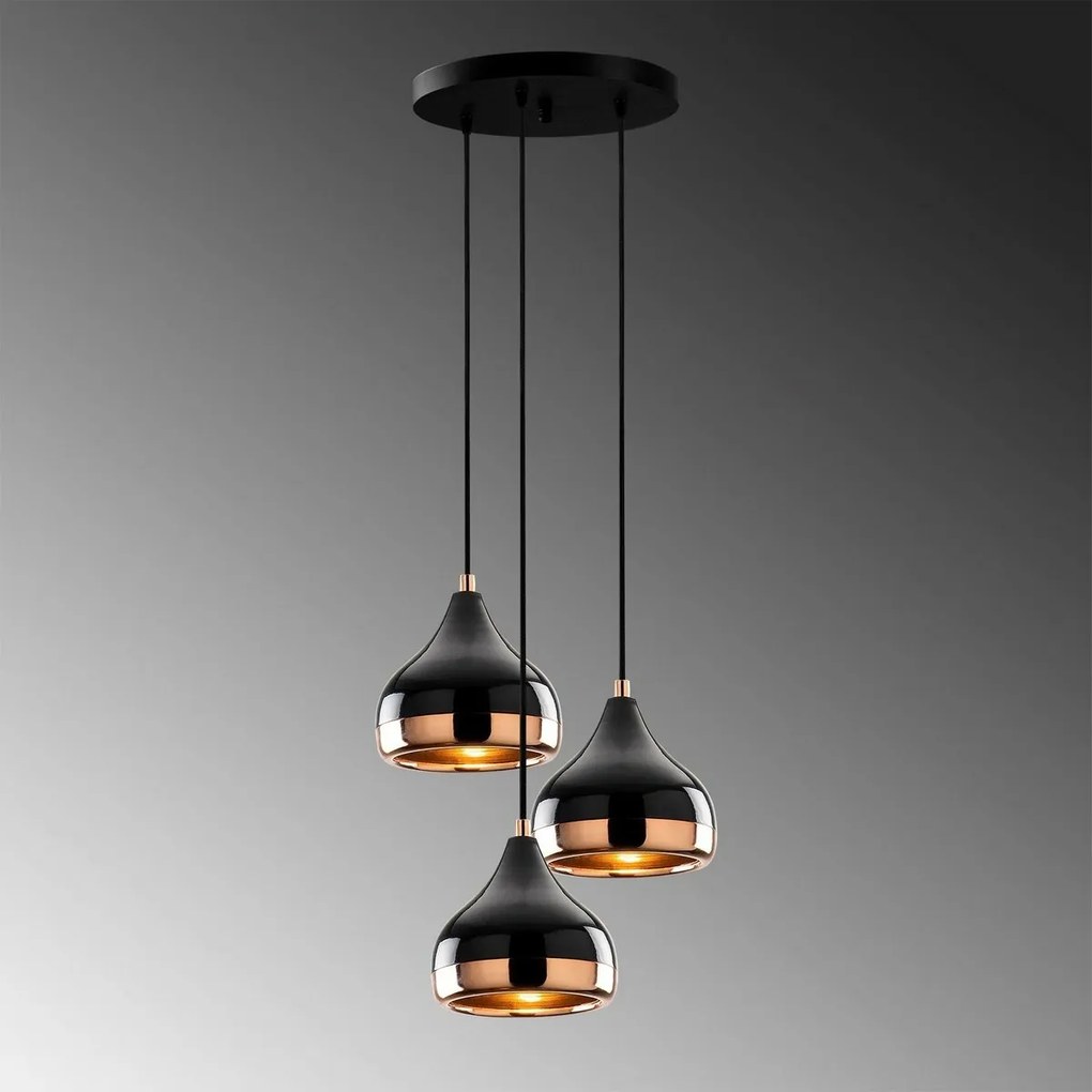 Lampa wisząca Yildo - 6871, czarna-miedziana