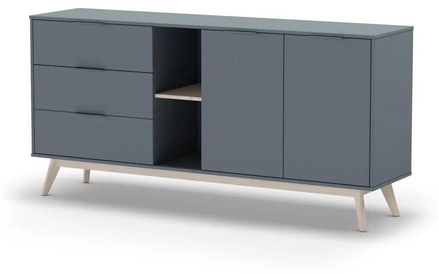 Szarozielona komoda 165x80x40 cm Pisco – Marckeric