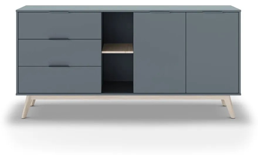 Szarozielona komoda 165x80x40 cm Pisco – Marckeric