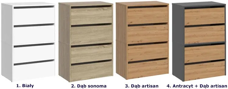 Nowoczesna szafka na buty antracyt + dąb artisan - Rolas 4X