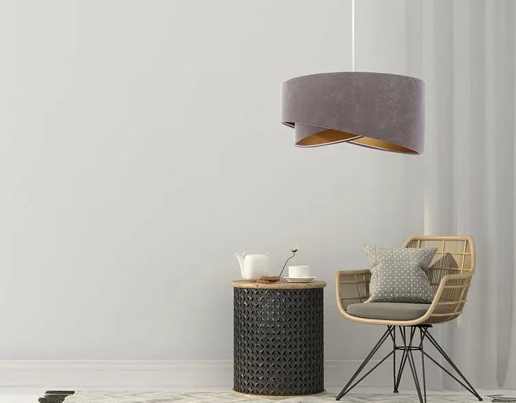 Szaro-złota lampa wisząca glamour - EX974 P0-F58