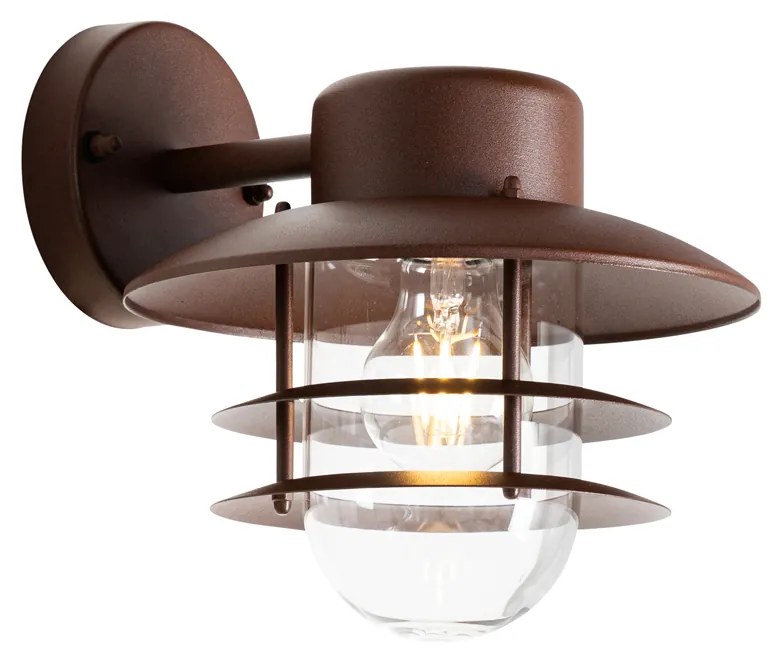 Industrialna lampa ścienna rdzawo-brązowa IP44 - Shell