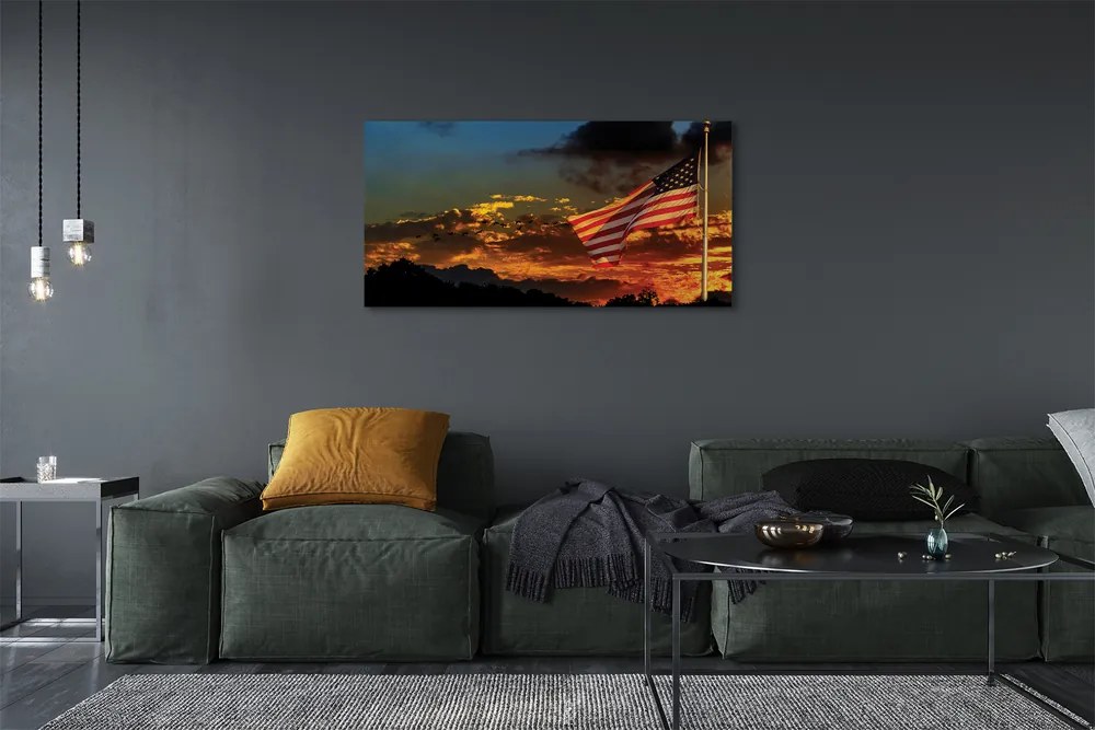 Fotoobraz na płótnie Amerykańska Flaga
