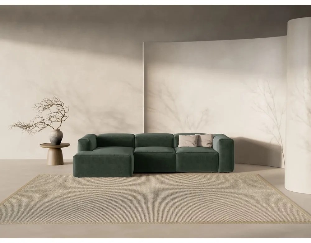 Zielony narożnik (lewostronny/z szezlongiem) Bergamo – Cosmopolitan Design