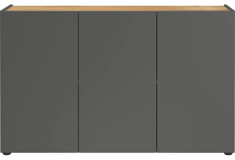 Antracytowa szafka w dekorze dębu 120x76x34 cm Adrano – Germania