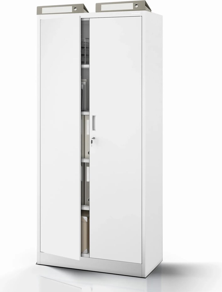 Szafa biurowa na dokumenty z 4 półkami szara, 1750x800x400 mm: JAN Compact