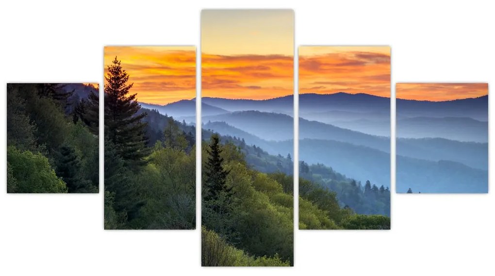 Obraz - Czerwone chmury w górach (125x70 cm)